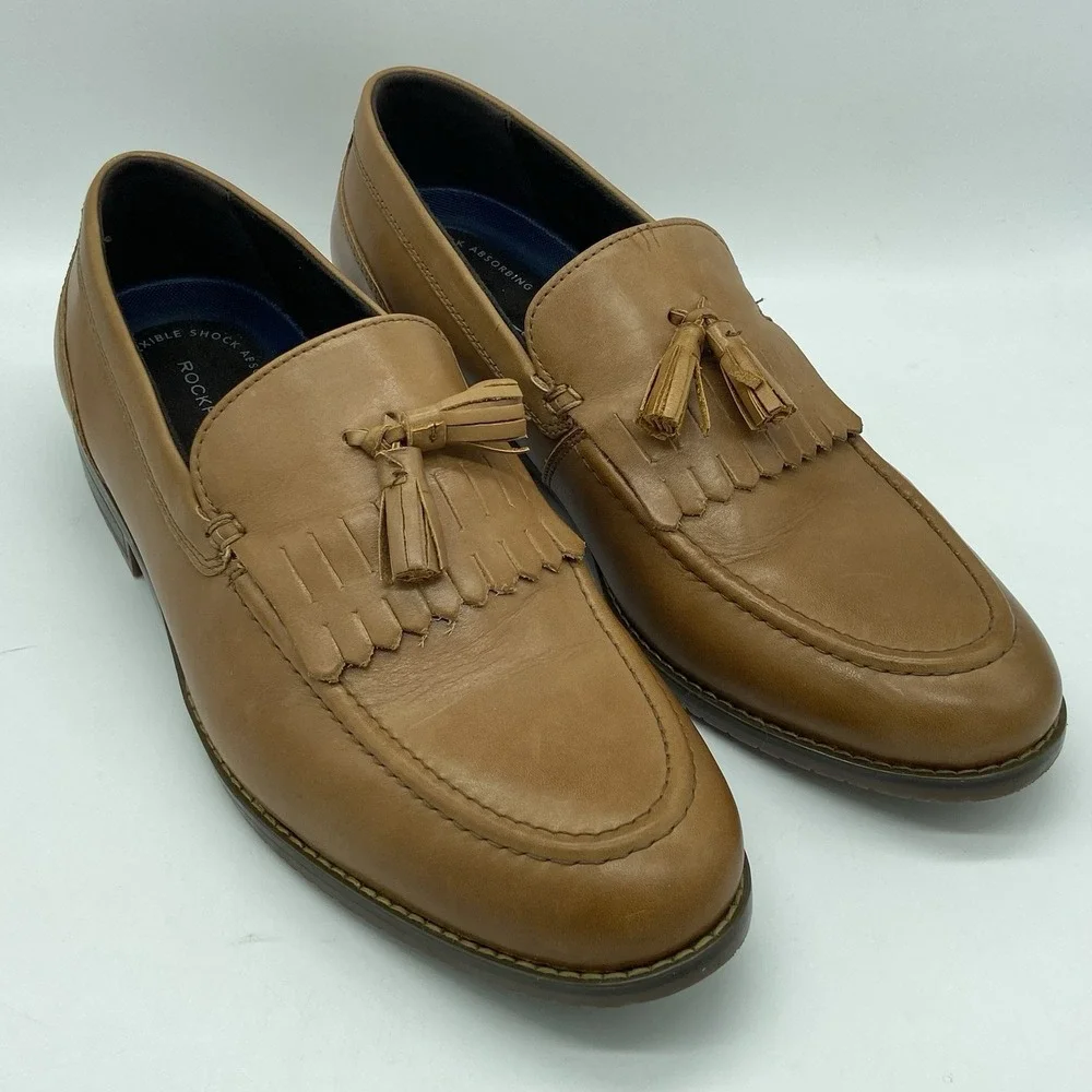 Rockport‎ Men's 9W Comfort DMX Business Leather Kilty Tassel Slip-On Loafers